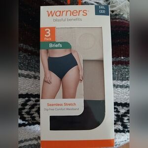 Warner's Blissful Benefits Seamless Briefs 3-Pack - Black and Cream